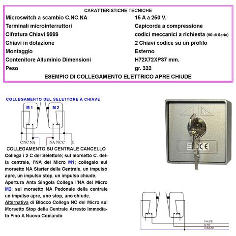 Interruttore Selettore In Alluminio Con Ritorno A Molla 2 Chiavi 3 Posizioni Apre Stop Chiude 2 Microswitch Contatti 1 - Foto 4