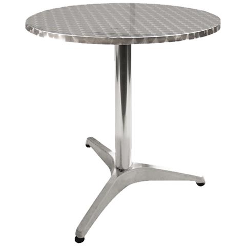 Tavolo Tondo Ø60 Cm In Alluminio Da Esterno Bar E Pub Con Piano Reclinabile Salvaspazio - Foto 1
