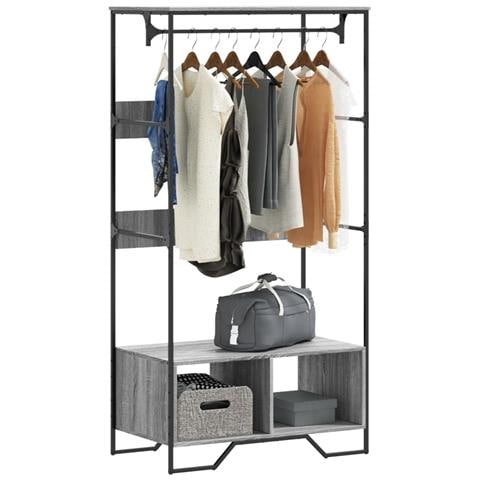 Armadio Grigio Sonoma 90x50x180 cm in Truciolato - Foto 1