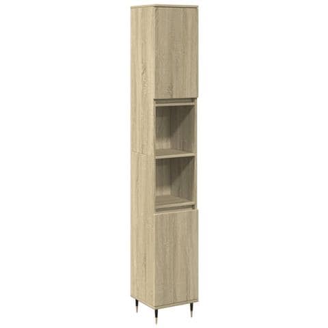 Armadietto Da Bagno Rovere Sonoma 30x30x190cm Legno Multistrato - Foto 2
