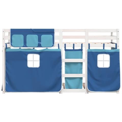 Letto a Castello senza Materasso Blu 90x190cm Massello Pino - Foto 10