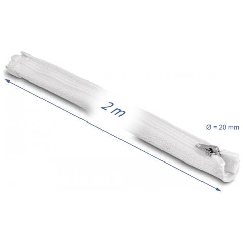 Manicotto intrecciato con cerniera lampo resistente al calore 2 m x 20 mm bianco - Foto 3