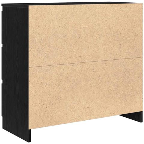 Credenza Rovere Nero 80x35x76 cm in Legno Multistrato - Foto 2
