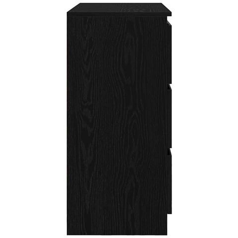 Credenza Rovere Nero 80x35x76 cm in Legno Multistrato - Foto 9