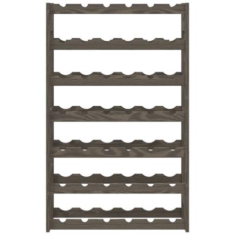 Portabottiglie Per 42 Bottiglie Grigio Legno Massello Di Pino - Foto 3