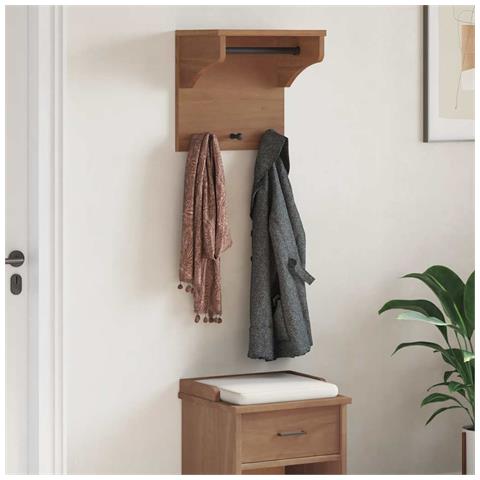 Appendiabiti Da Parete Sandnes 43x30x42 Cm In Legno Di Pino - Foto 3