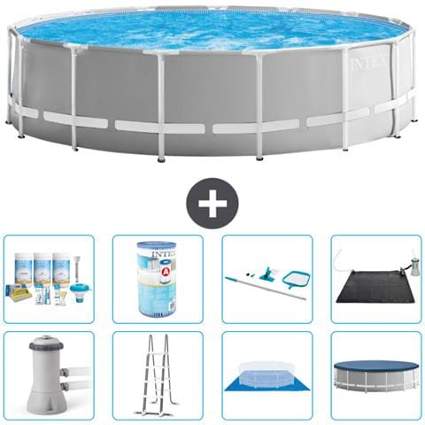 Piscina Fuori Terra - In Giro - 457x122 Cm - Grigio - Include Accessori Coordinati A2274 - Foto 1