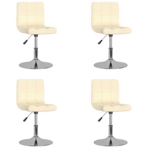 Lusso Casadino - Sedie Da Pranzo Girevoli 4 Pz Crema In Tessuto - Foto 2