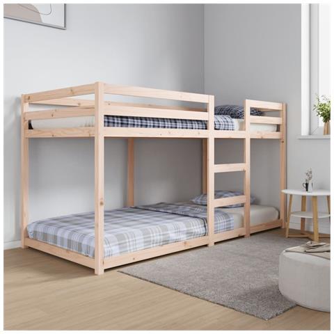 Letto A Castello Senza Materasso 90x200cm Massello Pino - Foto 8