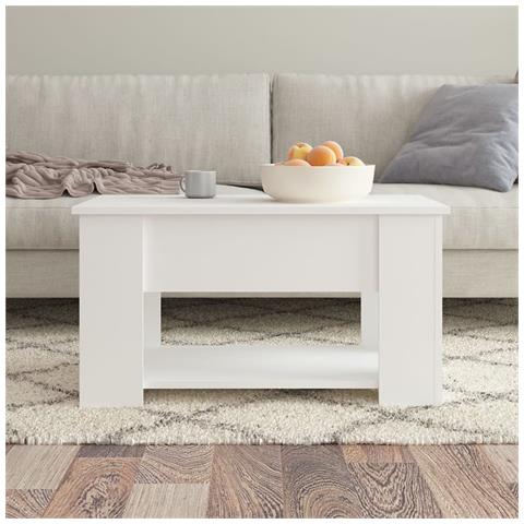 Lusso Casadino -  Tavolino Da Salotto Bianco 79x49x41 Cm In Legno Multistrato - Foto 2