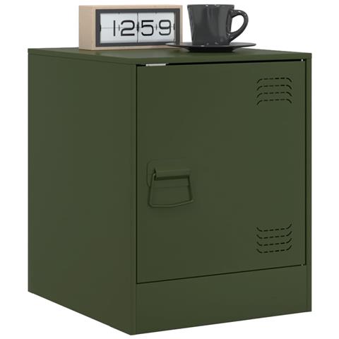Lusso Casadino -  Comodini 2 Pz Verde Oliva 34,5x39x44 Cm In Acciaio - Foto 2