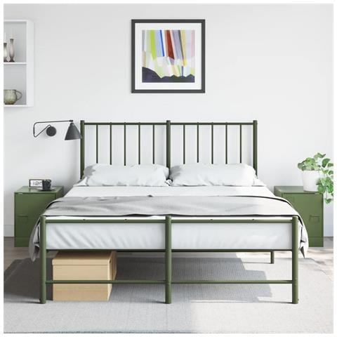 Lusso Casadino -  Comodini 2 Pz Verde Oliva 34,5x39x44 Cm In Acciaio - Foto 8