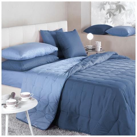 Calduccia Bicolor In Microfibra Colore Blu Misura Singolo - Foto 2