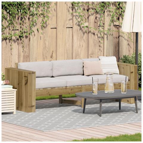 Divano da giardino 3 posti 185.5x60x62 cm in legno di pino impregnato - Foto 1
