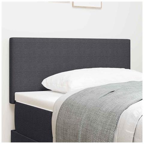 Testiera Design Semplice Grigio Scuro 100 cm Tessuto Corduroy - Foto 2