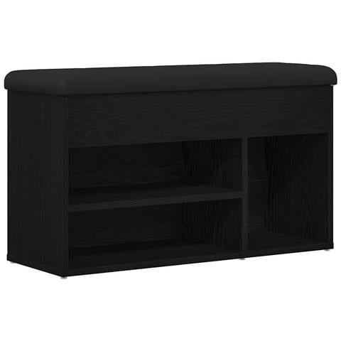 Panchina da stoccaggio  in rovere nero 80x30x45 cm in legno ingegnerizzato - Foto 1