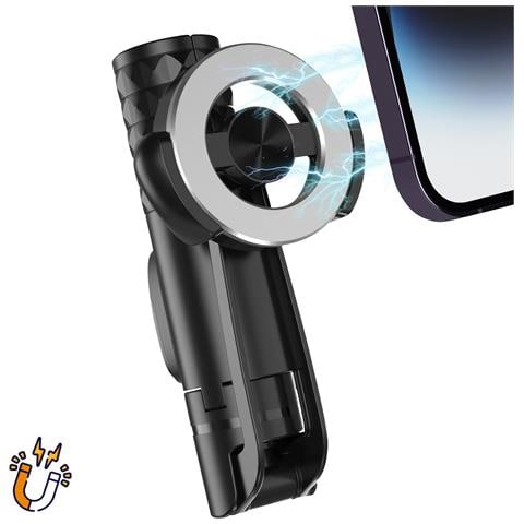 Selfie Stick Magnetico Rotante 360° Con Telecomando Bluetooth, Nero - Foto 5