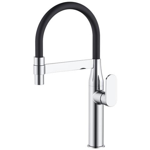 Miscelatore Monocomando Lavello Cucina Nairobi Ottone Cromato Canna Flessibile *** Finitura- : Cromo Lucido - Foto 1