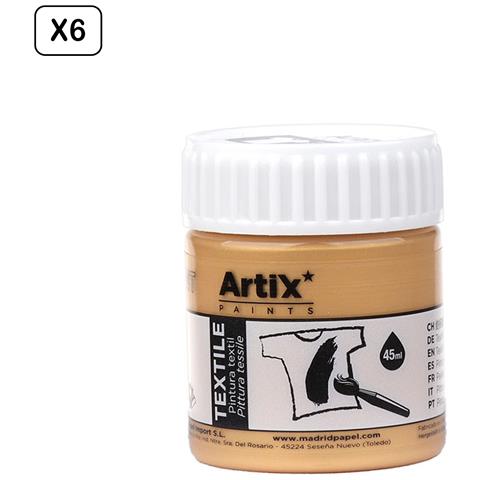 Pack 6 Uds. Pittura Tessile Oro Metallizzato 45 Ml - Foto 1