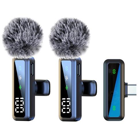 Microfono Lavalier Wireless Doppio Con Interfaccia Type-c - Display Digitale, Riduzione Del Rumore - Foto 1