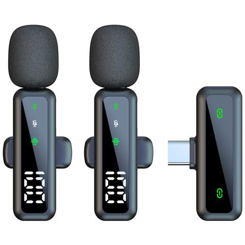 Microfono Lavalier Wireless Doppio Con Interfaccia Type-c - Display Digitale, Riduzione Del Rumore - Foto 2