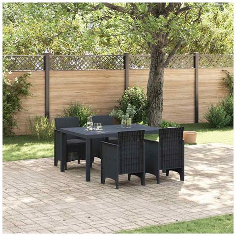 Set da Pranzo per Giardino 5 pcs Antracite Rattan Polt - Foto 2