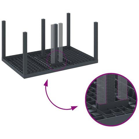 Set da Pranzo per Giardino 5 pcs Antracite Rattan Polt - Foto 9