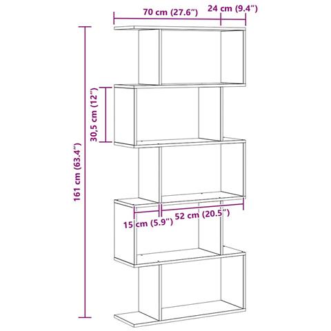 Armadio per Libri Marrone 70 x 24 x 161 cm Legno multistrato - Foto 9