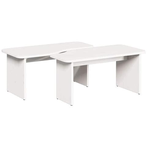 Tavolino da salotto 2 pcs Bianco 100 x 69 x 35.5 cm - Foto 1