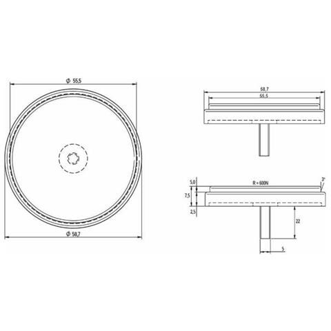 Catarifrangente Con Vite M5 Bianco Ø 60mm Confezione Da 10 Pezzi - Foto 2