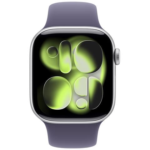 Watch Series 11 GPS 42mm Cassa Alluminio Argento con Sport Band Viola Nebbia - S /M - Foto 2