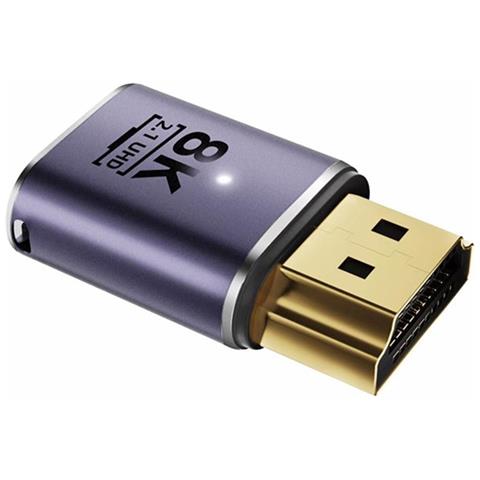 Adattatore Hdtv Femmina A Hdtv Maschio 2-pack - 8k@ 60hz, 4k@ 120hz, 48gbps - Alluminio Grigio Scuro - Foto 2