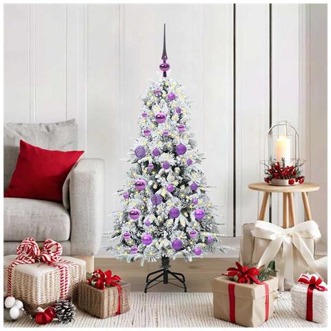 Albero di Natale Artificiale con Rami Pieghevoli Bianco 120 cm - Foto 2