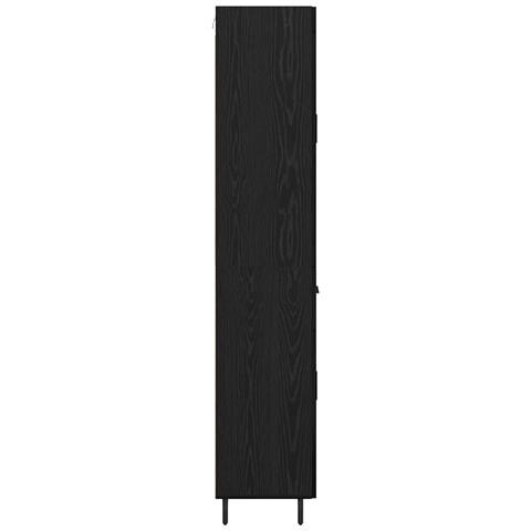 Credenza 2 pcs Rovere Nero Legno Stratificato e Vetro - Foto 9