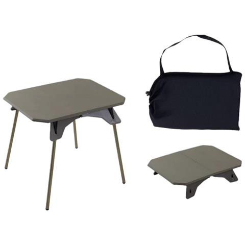 Tavolo Pieghevole Portatile Per Esterni Alto-basso Con Gambe In Alluminio E Piano In Abs Green - Foto 1