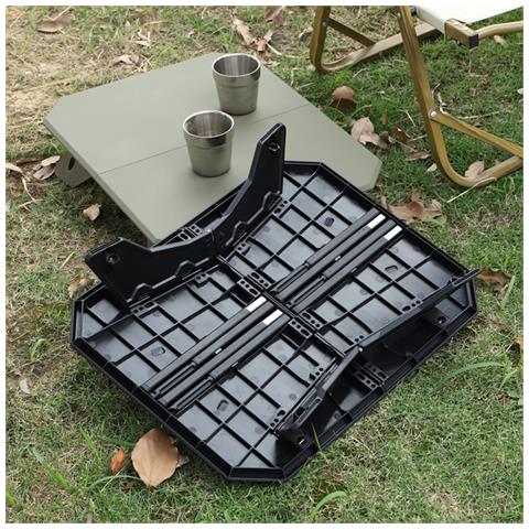 Tavolo Pieghevole Portatile Per Esterni Alto-basso Con Gambe In Alluminio E Piano In Abs Green - Foto 7