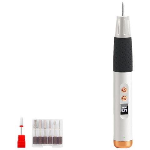 Kit Trapano Elettrico Portatile A Penna Per Unghie - Potente, Velocità Regolabile E Ricaricabile White - Foto 1