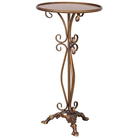 Tavolino In Metallo Invecchiato Dorato 40x40x77 - Foto 1
