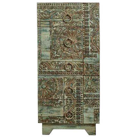 Ssinfonico In Legno Intagliato Verde 45x40x100h - Foto 2