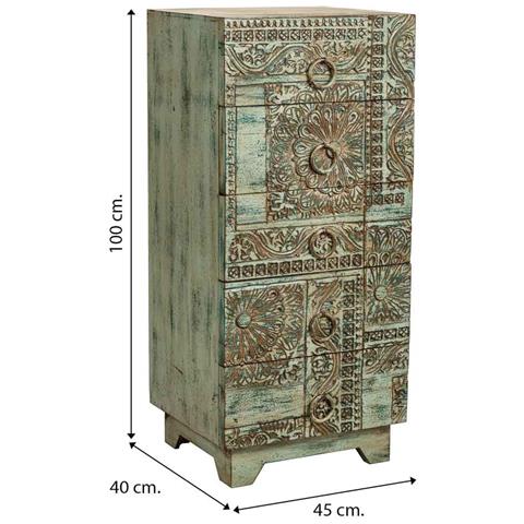 Ssinfonico In Legno Intagliato Verde 45x40x100h - Foto 7