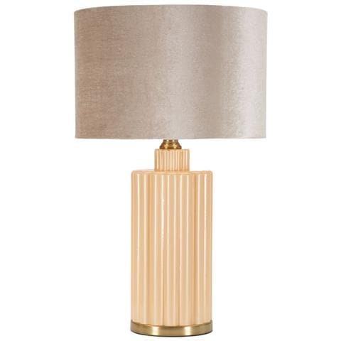 Lampada Da Tavolo Perly -d- In Vetro Perlato Con Paralume In Velluto Ø 40,5 Cm - Foto 1