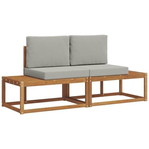Set di divani da esterno con cuscino 2 pcs Naturale - Foto 1