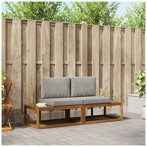 Set di divani da esterno con cuscino 2 pcs Naturale - Foto 2