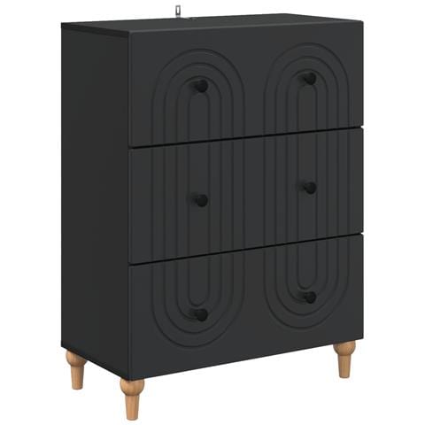 Mobile con Cassetti Nero 66 x 34,5 x 90 cm Legno ingegnerizzato - Foto 1
