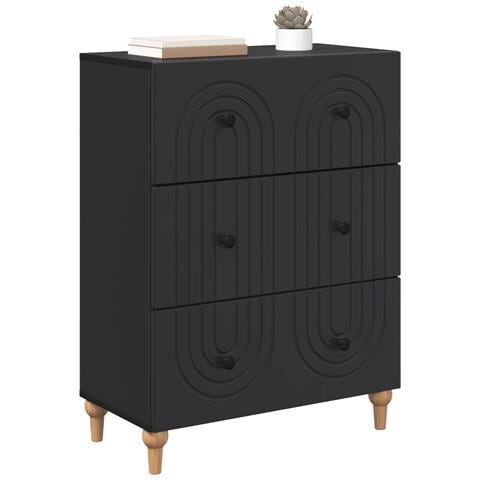 Mobile con Cassetti Nero 66 x 34,5 x 90 cm Legno ingegnerizzato - Foto 2