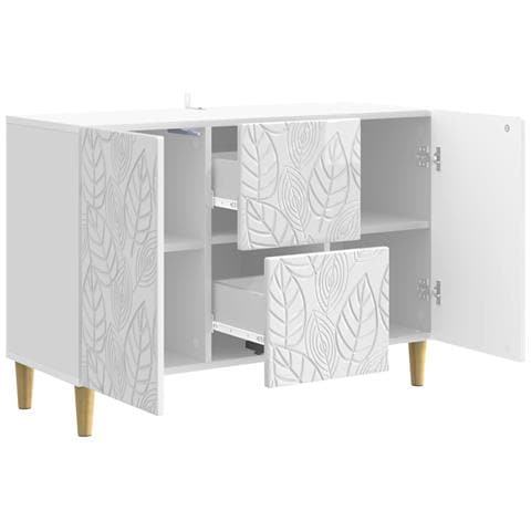 Credenza Bianco Lucido 89 x 34,5 x 60 cm Legno ingegnerizzato - Foto 2