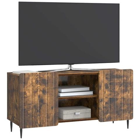 Mobile TV Rovere Fumo 102 x 34,5 x 52 cm Legno ingegnerizzato - Foto 2