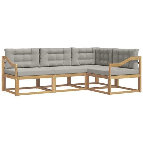 Set di divani da esterno 3 pcs Bianco e Grigio Chiaro - Foto 1