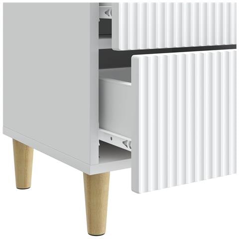 Armadio da Notte con cassetto 2 pcs Bianco 43 x 34,5 x 48 cm - Foto 9