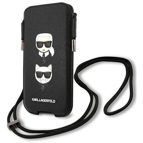 Karl Lagerfeld Borsa Klhcp12mophkck 6.1 Nera /deck Saffiano Ikonik Karl&choupette Testa - Foto 1